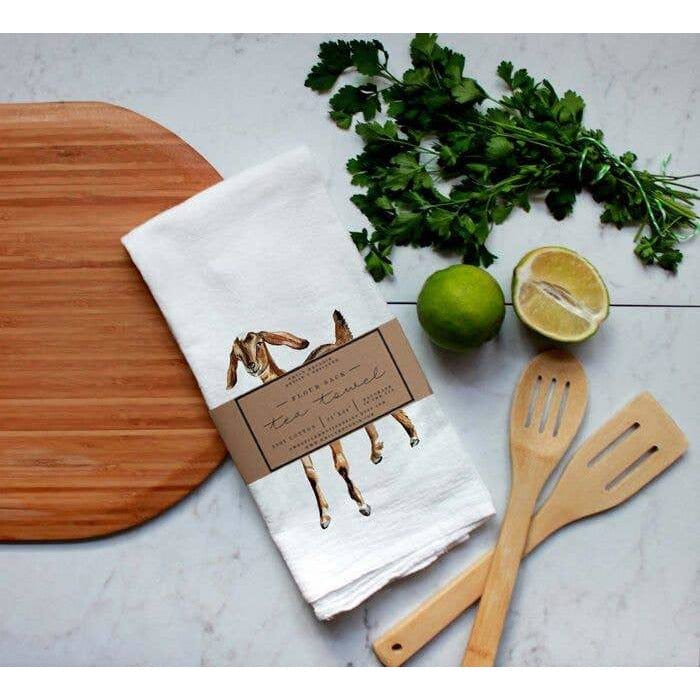 FAIRE - Meadowbrook Lane Kitchen Closeout Farm Animal Watercolor Flour Sack Tea Towels-Rabbits, cows, horse, chicken