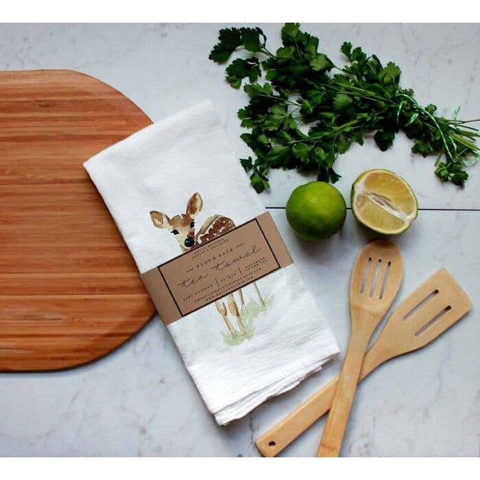 FAIRE - Meadowbrook Lane Kitchen Closeout Farm Animal Watercolor Flour Sack Tea Towels-Rabbits, cows, horse, chicken