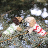 FAIRE - Melange Collection CHRISTMAS Dachshund in Holiday Sweater Ornament-Handmade in Peru*