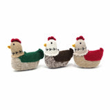 FAIRE - Melange Collection CHRISTMAS Hen Ornaments Handmade In Peru Cute Little Chickens