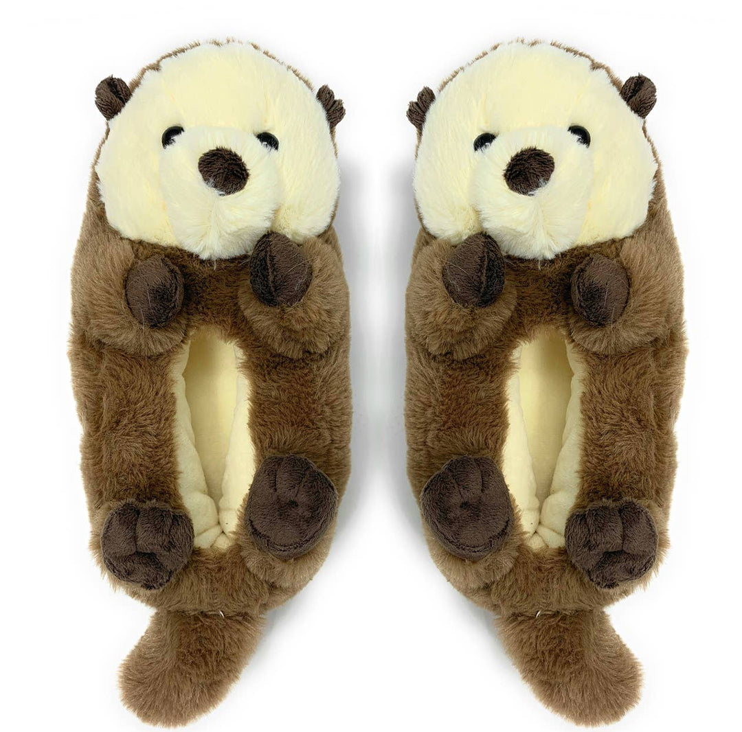 Faire: Oooh Yeah Socks/Sock It Up/Oooh Geez Slippers Slippers Med Otter Plush Slippers- CUTEST Fluffy House Slippers COZY