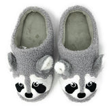 Faire: Oooh Yeah Socks/Sock It Up/Oooh Geez Slippers Slippers Med Raccoon | Women's Funny Fluffy House Sherpa Animal Slippers