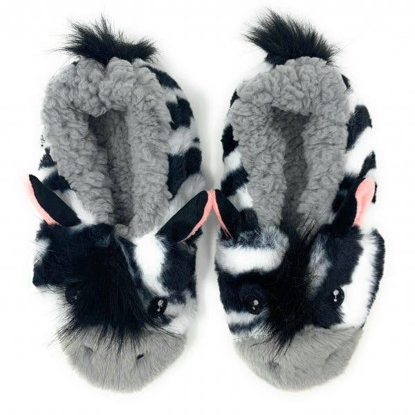 Faire: Oooh Yeah Socks/Sock It Up/Oooh Geez Slippers Slippers ZZ Zebra Kids CUTE Fluffy House Slippers