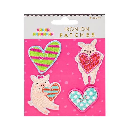 FAIRE - Party Partners Decor Iron On Patches Pink Pig Iron On Patches, Stickers and Party Picks, Cutest, Happy Pink Pigs for Decoration!*