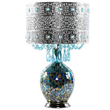 faire-river of goods Lamp Maverick Silver and Turquoise Crystal Mosaic Base Table Lamp