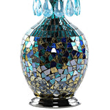 faire-river of goods Lamp Maverick Silver and Turquoise Crystal Mosaic Base Table Lamp