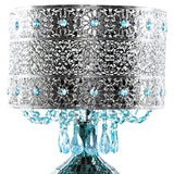 faire-river of goods Lamp Maverick Silver and Turquoise Crystal Mosaic Base Table Lamp