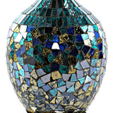 faire-river of goods Lamp Maverick Silver and Turquoise Crystal Mosaic Base Table Lamp