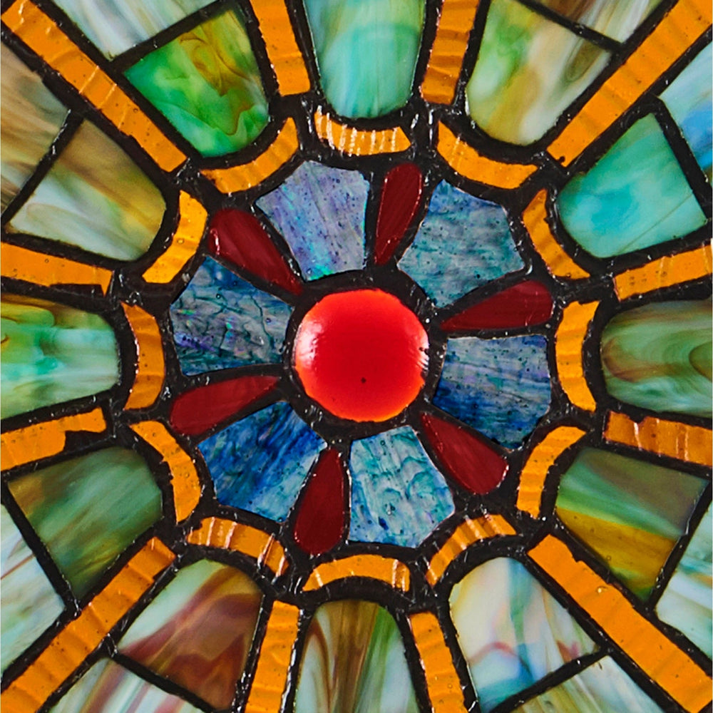 Faire: River of Goods Stained Glass Panels Adeline Blue Webbed Heart Stained Glass Window Panel 22"H