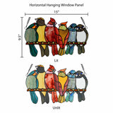 faire-river of goods Stained Glass Panels Colorful "Love Birds" Tiffany Style Stained Glass Window Hanging