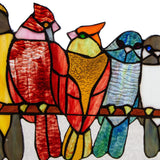 faire-river of goods Stained Glass Panels Colorful "Love Birds" Tiffany Style Stained Glass Window Hanging