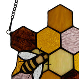 Faire: River of Goods Stained Glass Panels Honeycomb Bees Stained Glass Window Panel