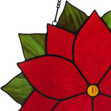 faire-river of goods stained glass poinsettia Pointsettia Stained Glass Holiday Decoration Beautiful Red Flower