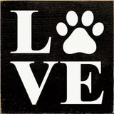 Faire: SAWDUST CITY Wooden Sign Black Love - Pawprint Wood Sign Handmade in the USA