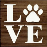 Faire: SAWDUST CITY Wooden Sign Walnut Love - Pawprint Wood Sign Handmade in the USA