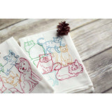 FAIRE - SewMuchMoreStore Kitchen Lots of Dogs or Cats Lint-free Heavyweight Embroidered Floursack Tea Towel Handmade