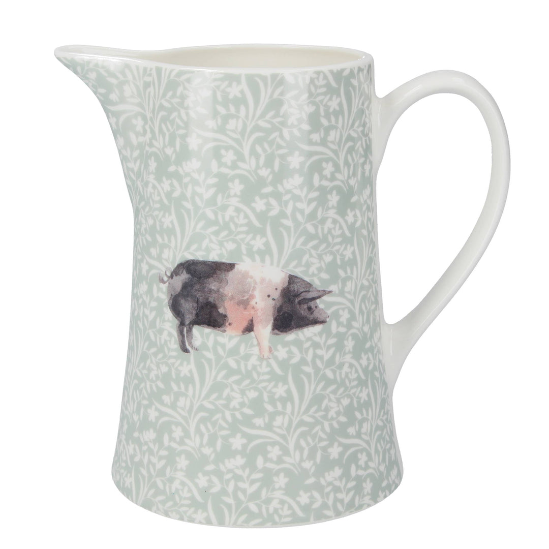 Faire: Silver Tree Home & Holiday Home & Garden:Kitchen, Dining & Bar:Dinnerware & Serveware:Mugs Ceramic Jug with Black and White Pig