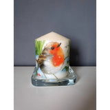 Faire- Simply Imperfections Candles Medium Robin Candle Handmade Decorated Candles by Simply Imperfected