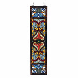 FAIRE Stained Glass Panels Lani Red Victorian Stained Glass Window Panel 36"H