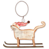 FAIRE - Sunset Vista Decor Cat Skiing Weiner Dog or Cat Metal Art Ornament