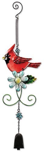 FAIRE - Sunset Vista Decor Glass Cardinal Hummingbird, Chickadee or Cardinal Metal Art Bouncy Ornaments