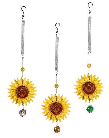 Faire: Sunset Vista Designs Home decor Metal Sunflower Bouncy Ornament
