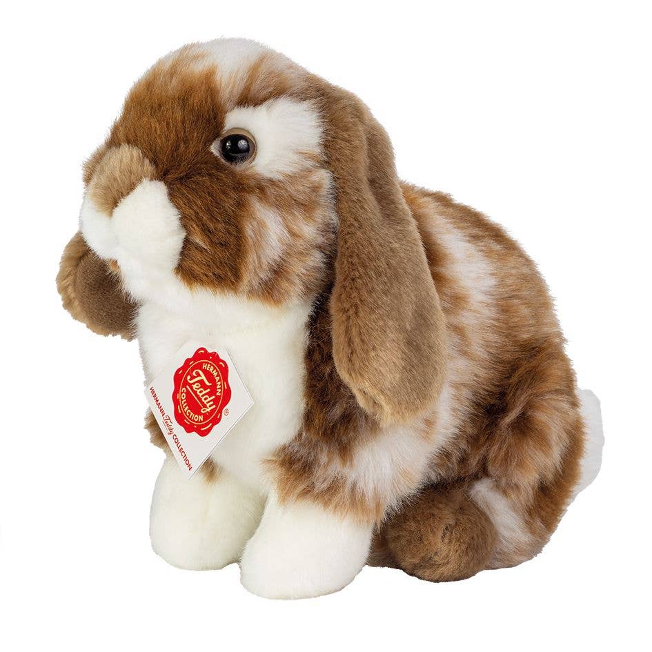Faire-Teddy Hermann Brown & White Lop Earred Bunny 20 cm - plush toy by Teddy Hermann So Cute!