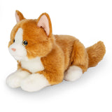 Faire-Teddy Hermann plush cat Gold and White Kitty Cat Lying 20 cm - plush soft toy by Teddy Hermann