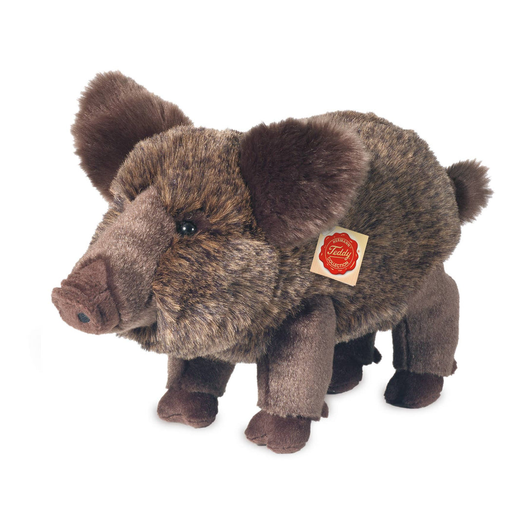 Faire-Teddy Hermann Plush wild boar European Wild Boar 30 cm Fluffy Plush Animal by Teddy Hermann