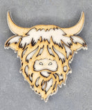 Faire: The Country Roost Highland Cow Magnet Handmade in the USA Wood look