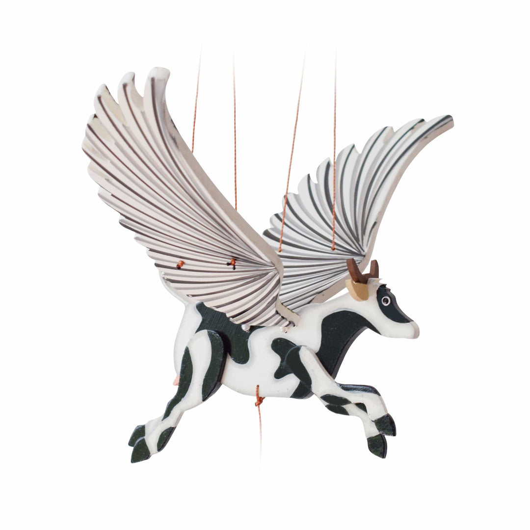 FAIRE - Tulia's Artisan Gallery Baby & Toddler Flying Cow Mobile - Soon to be Discontinued