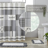 FAIRE - VHC Brands default Sawyer Mill Black Stenciled Patchwork Shower Curtain 72x72