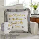 FAIRE - VHC Brands Embroidered Bee Honey Pillow 18x18