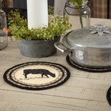 faire-vhc brands Farm Jute Trivets Pig, Chicken, or Cow Jute Farmhouse Trivets Country Charm