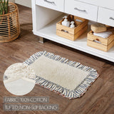 FAIRE - VHC Brands Kaila Ruffled Ticking Cream and Blue Country Farmhouse Bathmat