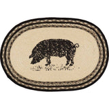 FAIRE - VHC Brands Placemats Pig Pig or Cow Jute Placemats Sawyer Mill  Set of 6, 12x18