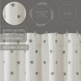 FAIRE - VHC Brands Shower Curtains Honey Bee Shower Curtain Embroidered