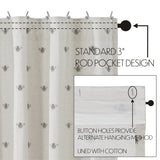 FAIRE - VHC Brands Shower Curtains Honey Bee Shower Curtain Embroidered