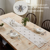 FAIRE - VHC Brands Table Runners 13" X 72" Embroidered Country Bee Table Runners & Placemats