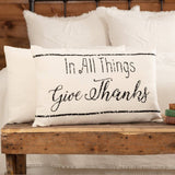 FAIRE - VHC Brands Throw Pillows In All Things Give Thanks Throw Pillow Farmhouse Country