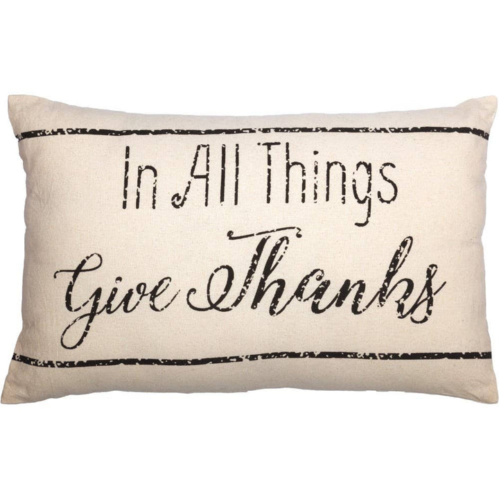 FAIRE - VHC Brands Throw Pillows In All Things Give Thanks Throw Pillow Farmhouse Country