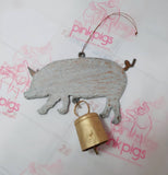 FAIRE - Whimsies Chime Metal Pig Bell Chimes Handmade in the USA *