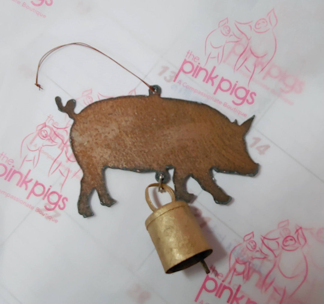 FAIRE - Whimsies Chime Metal Pig Bell Chimes Handmade in the USA *