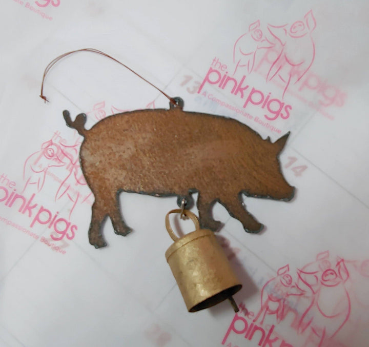 FAIRE - Whimsies Chime Metal Pig Bell Chimes Handmade in the USA *