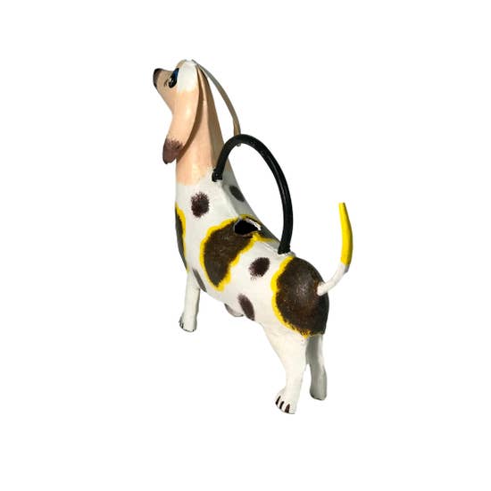 FAIRE - Wilco Home Decor Dora the Dachshund Metal Art Watering Can Polka Dot Doggy *