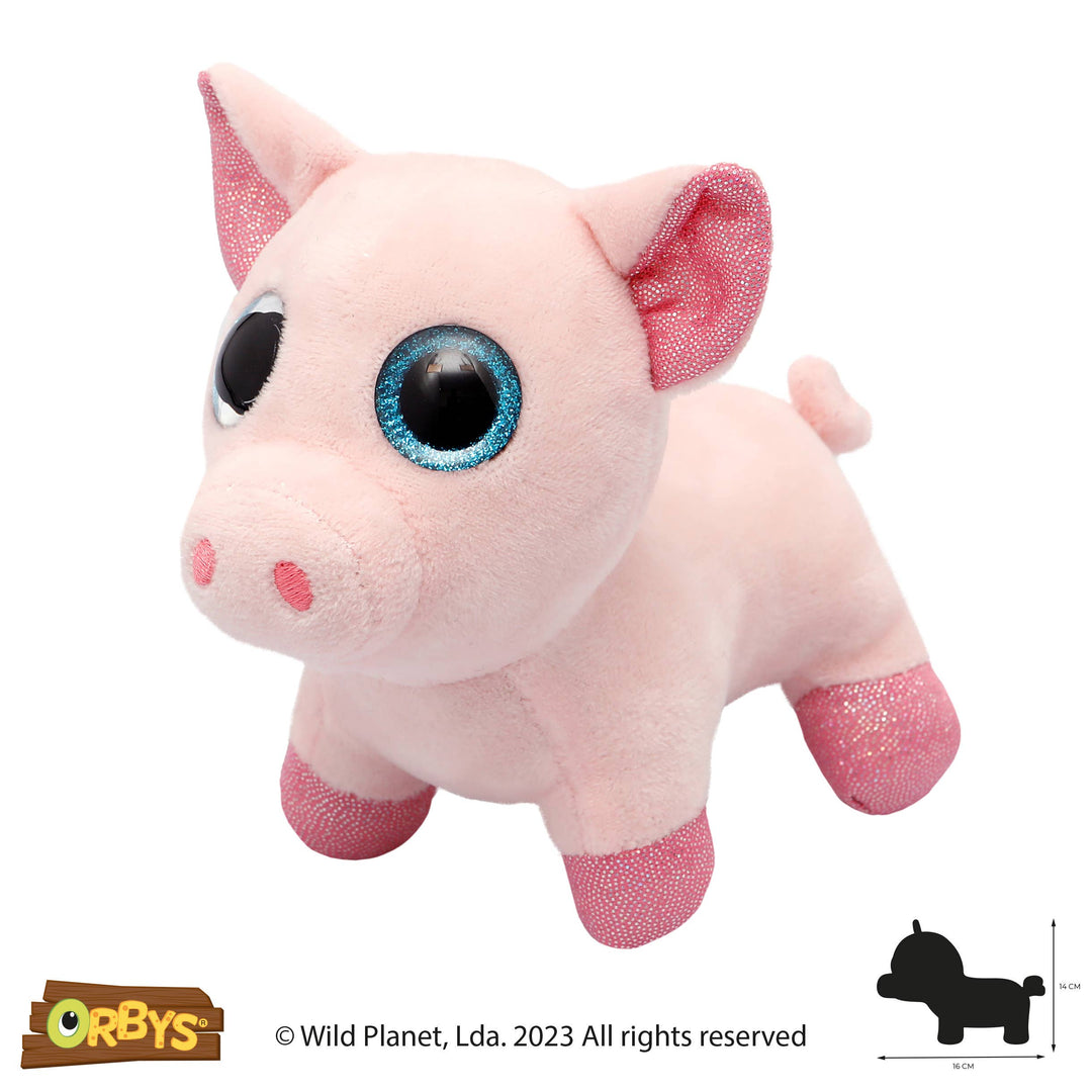 Faire-Wild Planet orbys pink piggy Orbys Plush Pink Big Eye Piggy Wild Planet