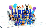 Faire-Wonder Paper Art 3d card Dogs Happy Birthday 3D Pop-Up Card Dog Lovers