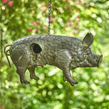 FAIRE - Zaer Birdhouses Galvanized Pig Bird House Patio Decor