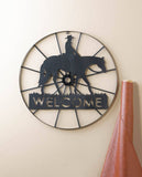 FAIRE - Zings & Thingz Decor Cowboy Welcome Wheel Sign