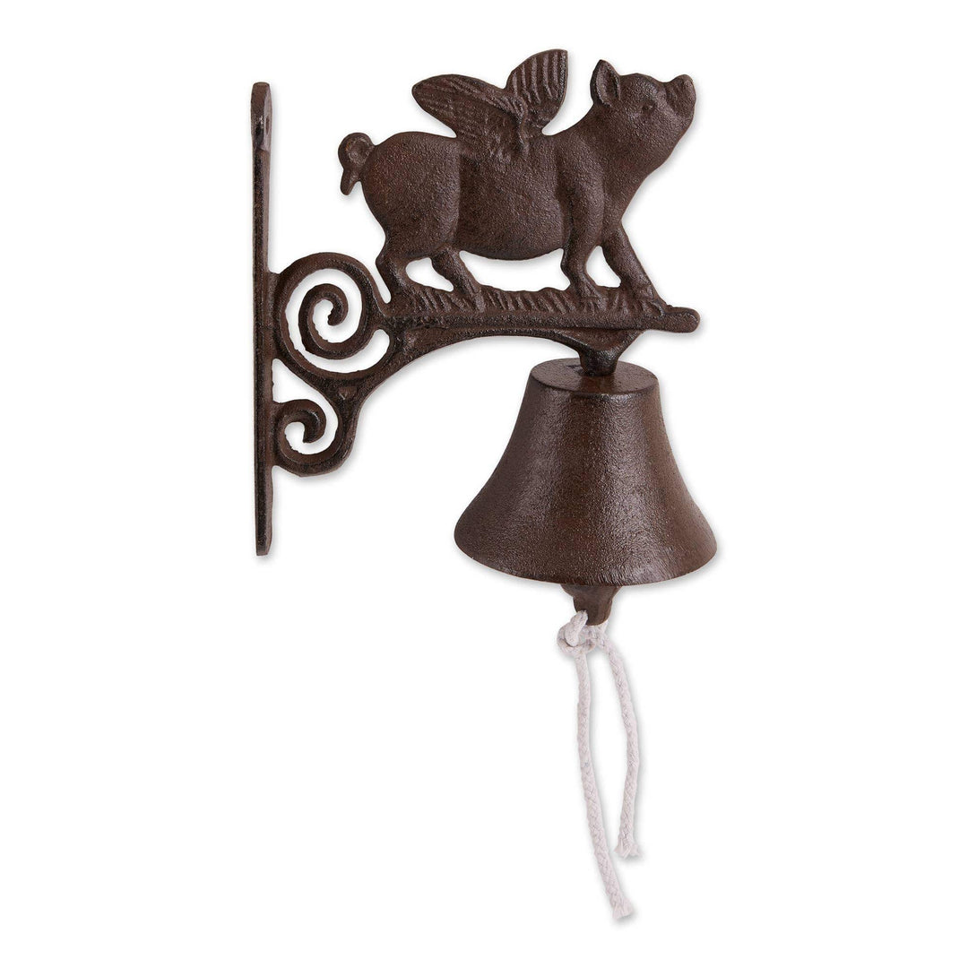 FAIRE - Zings & Thingz Decorative Bells Pig With Wings Cast Iron Bell
